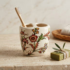 Porte Brosse à Dents Céramique Florale