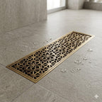 Bonde de Douche Linéaire 30 cm en Laiton Antique