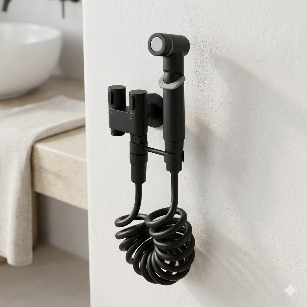 Douchette WC avec Vanne Double Sortie – Kit Bidet à Main
