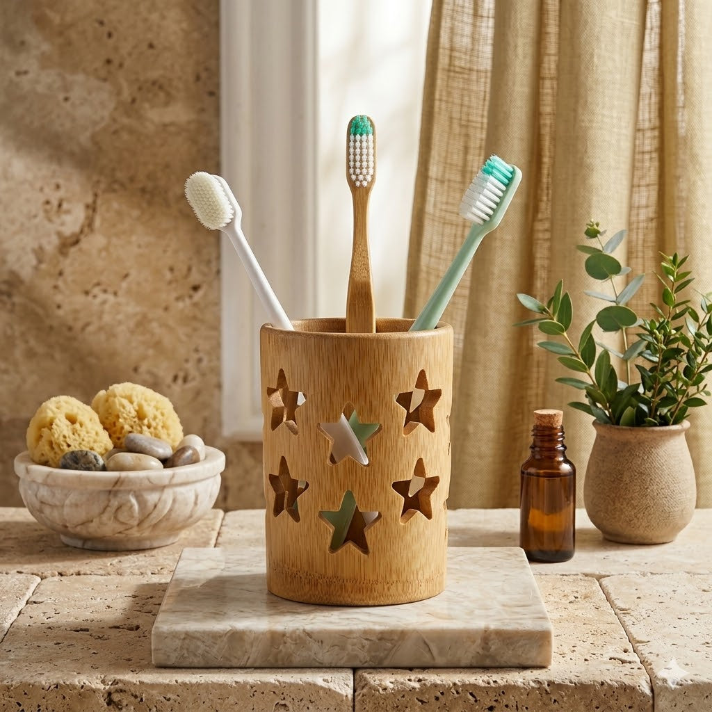 Porte Brosse à Dents Bambou Aéré