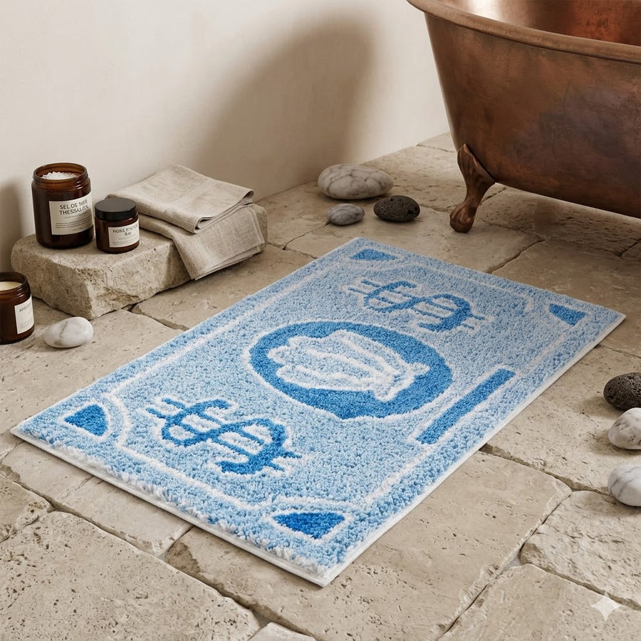 Tapis de Douche Motif Billet Antidérapant – 2 Coloris