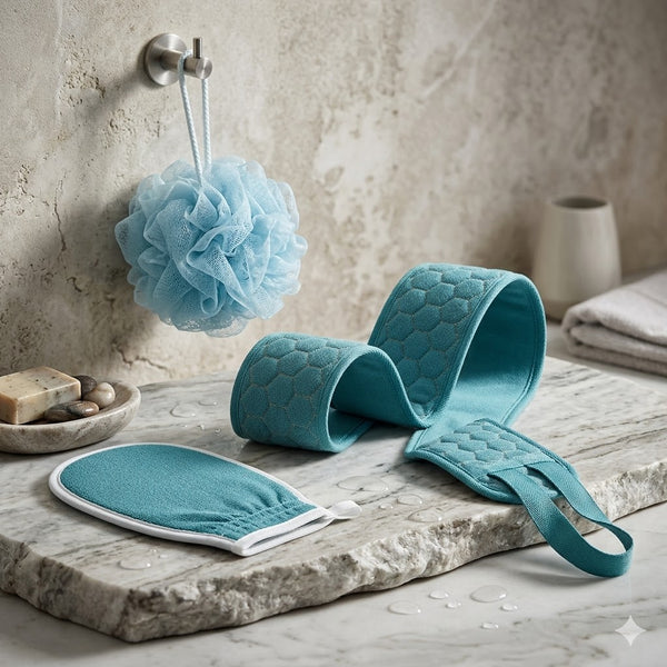 Brosse Dos Douche Exfoliante avec Gant – Duo Corps Complet