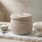 Panier de Rangement Salle de Bain avec Couvercle