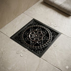 Bonde de Douche Carrée Luxe Noir 10x10 cm