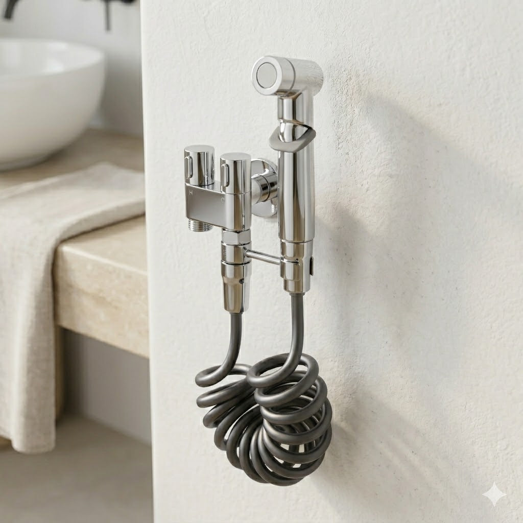 Douchette WC avec Vanne Double Sortie – Kit Bidet à Main