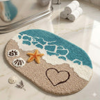Tapis de Douche Motif Océan Antidérapant et Absorbant