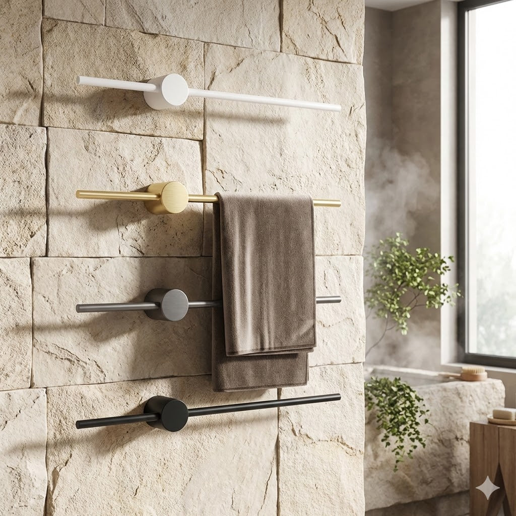 Porte-serviette mural en laiton – Design épuré, plusieurs finitions