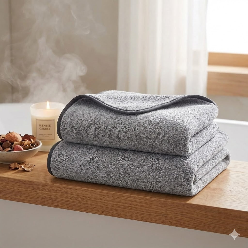 Serviette Mains à Rayures En Polaire