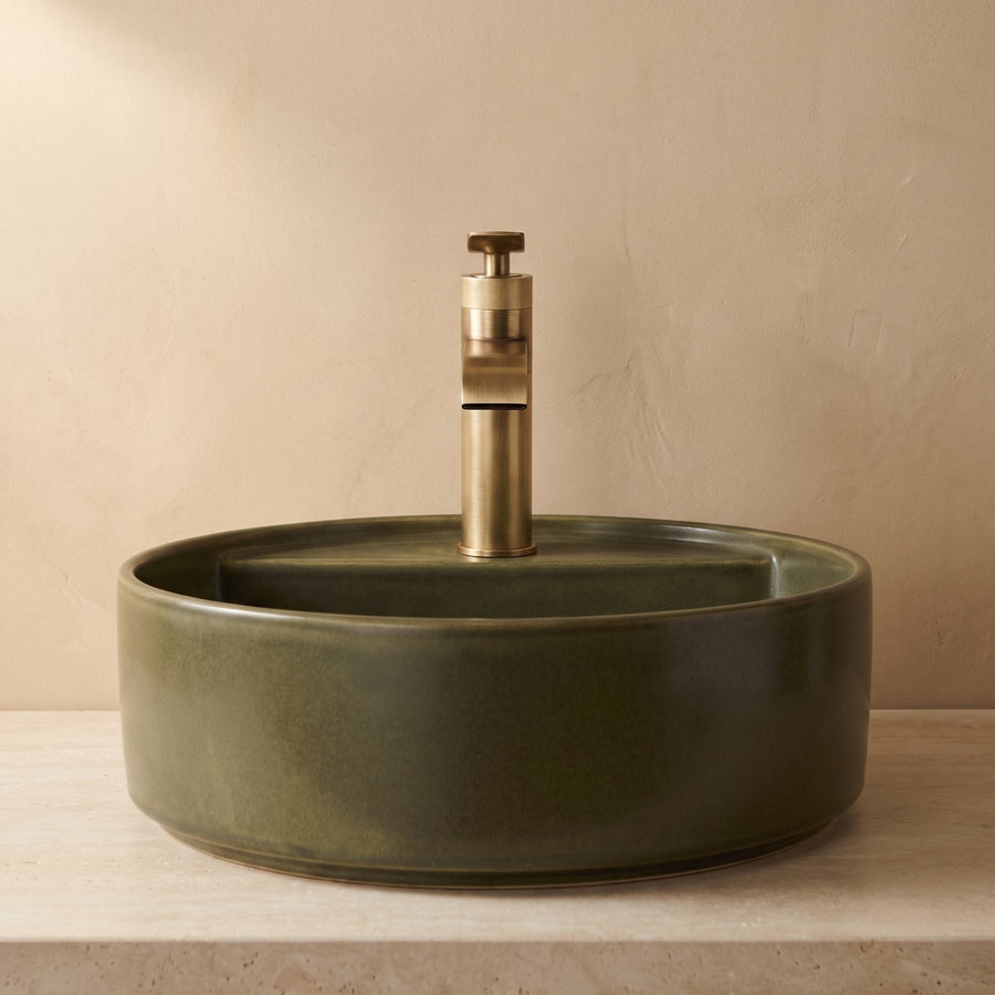 Robinet Lavabo Cascade Vetra Bronze Antique Laiton — Mitigeur Rétro